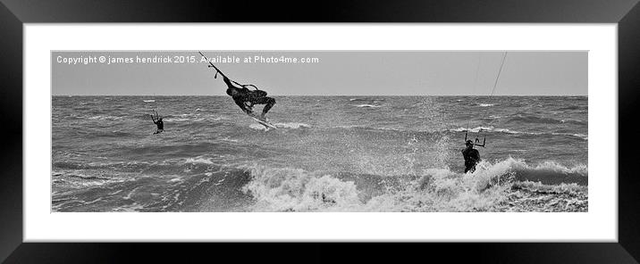  Kite surf panorama Framed Mounted Print by james hendrick