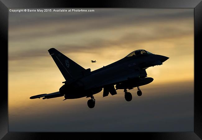Eurofighter Typhoon - Sunset Approach Framed Print by Barrie May