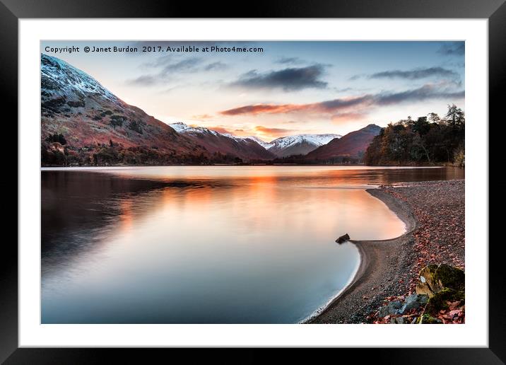 Dawn Light On Ullswater Framed Mounted Print by Janet Burdon