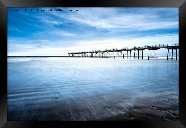 Saltburn Blues Framed Print by Janet Burdon