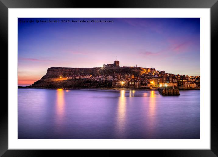 Winter Dawn, Whitby Framed Mounted Print by Janet Burdon