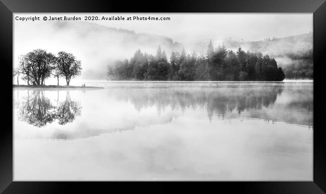  Misty Morning, Loch Ard     Framed Print by Janet Burdon