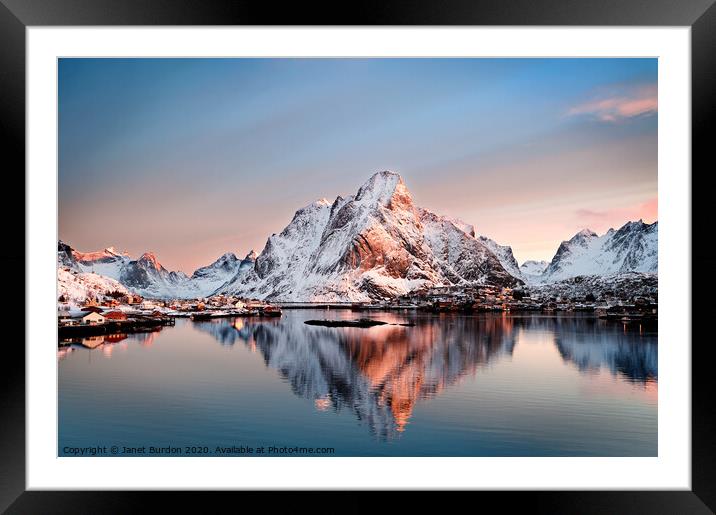 Reine Dawn Framed Mounted Print by Janet Burdon