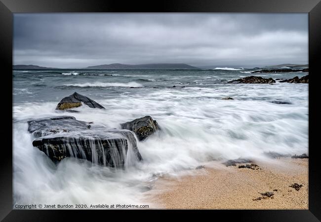 Wild Weather, Geodha Mhartainn, Isle of Harris Framed Print by Janet Burdon