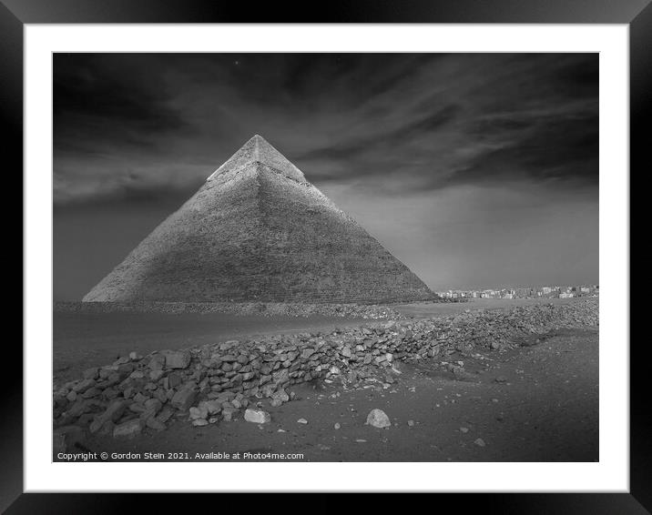 Pyramid Series: Khafre at Dusk Framed Mounted Print by Gordon Stein