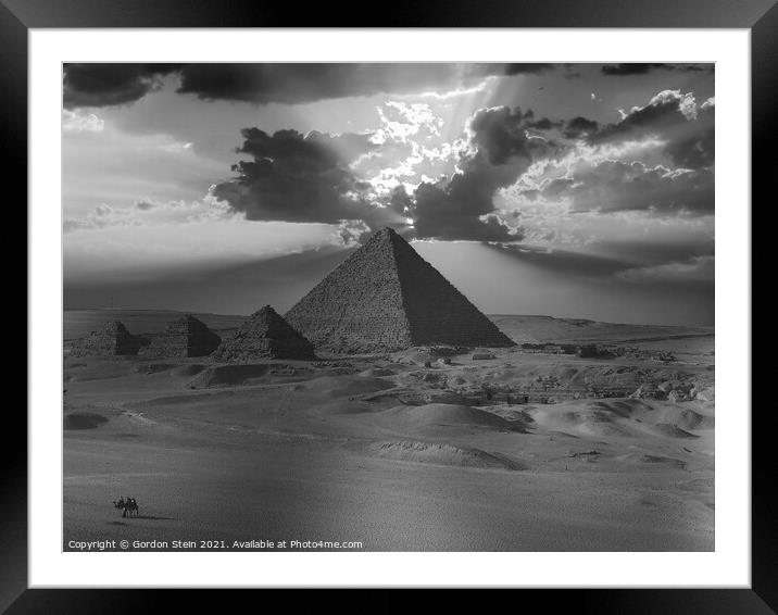Pyramid Series: Menkaure and the Three Queens  Framed Mounted Print by Gordon Stein