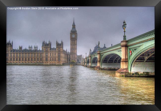  Bridging the Thames Framed Print by Gordon Stein