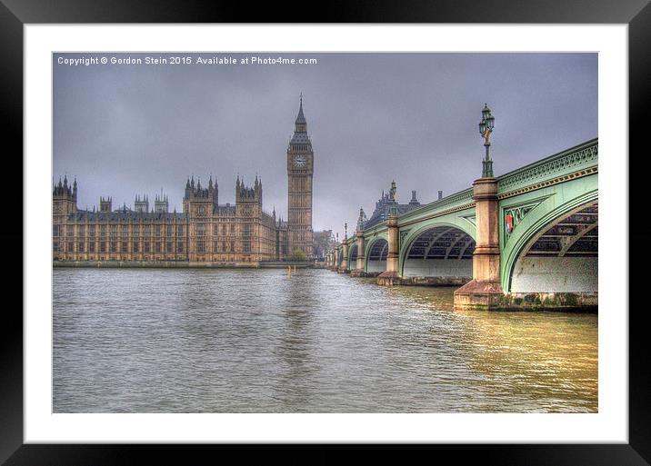  Bridging the Thames Framed Mounted Print by Gordon Stein
