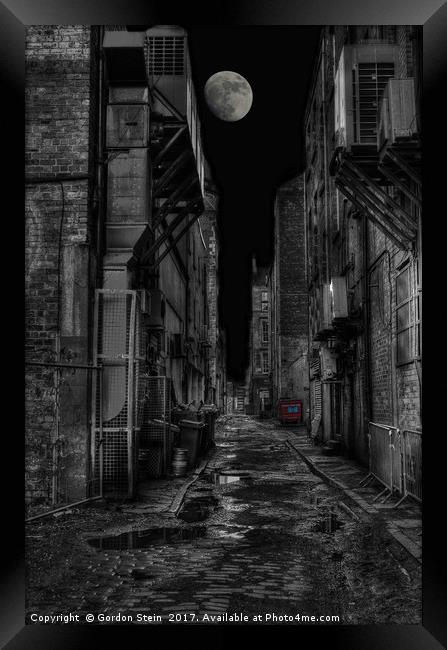 Dark Alleyways Framed Print by Gordon Stein