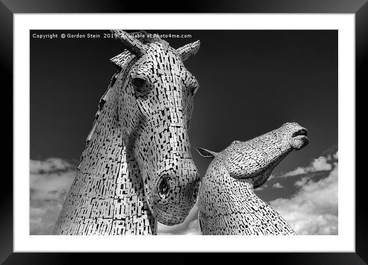 The Kelpies Number One Framed Mounted Print by Gordon Stein