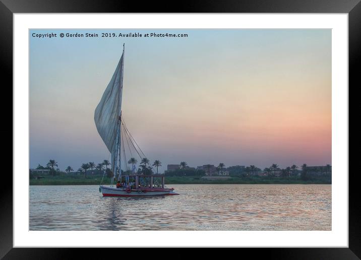 Felucca at Dusk; Chapter 1 Framed Mounted Print by Gordon Stein