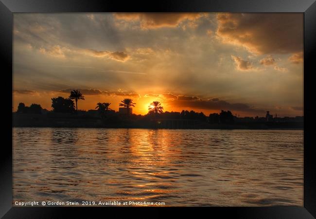 Sunset on Giza Framed Print by Gordon Stein