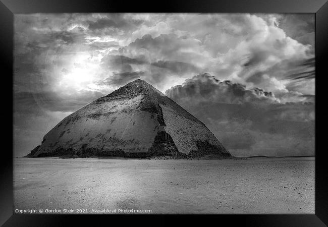 Pyramid Storms - Dashur Framed Print by Gordon Stein