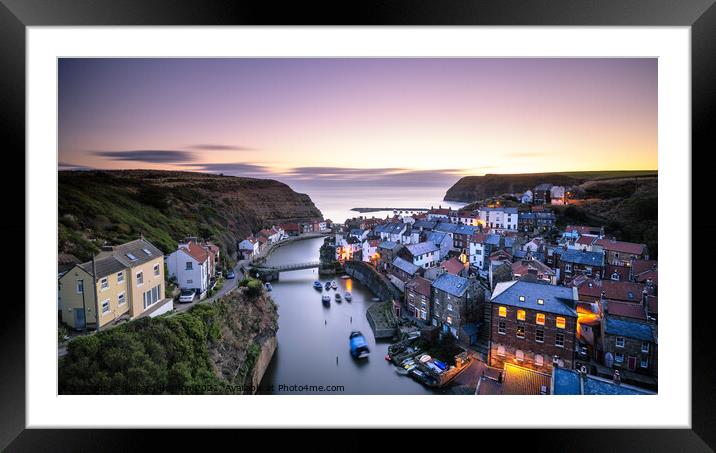 Staithes Sunrise Framed Mounted Print by Richard Burdon