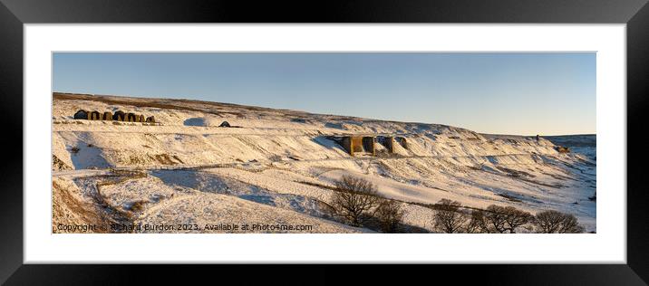 Rosedale Winter Panorama Framed Mounted Print by Richard Burdon