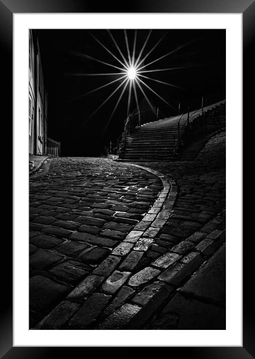 Whitby Steps Framed Mounted Print by Richard Burdon