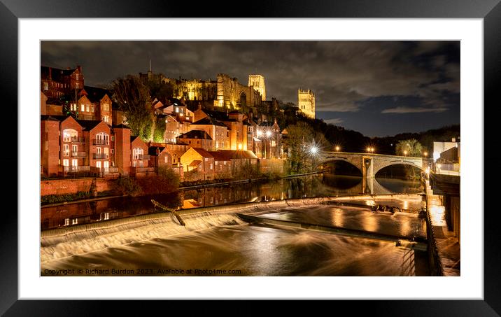 Durham At Night Framed Mounted Print by Richard Burdon