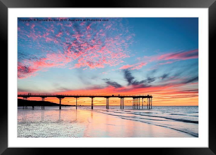 Fire and Water, Saltburn Framed Mounted Print by Richard Burdon