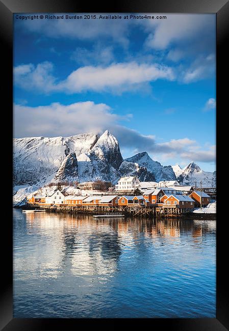 Sakrisoy village, Lofoten islands Framed Print by Richard Burdon