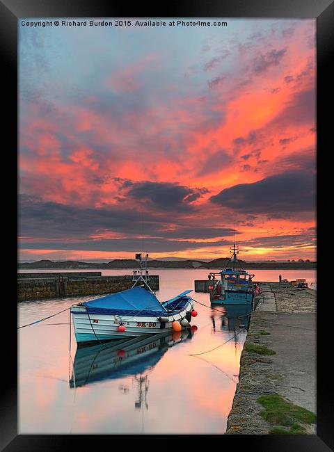  Beadnell Harbour Sunset Framed Print by Richard Burdon