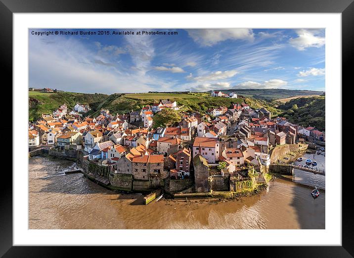  Staithes from Cow Bar Nab Framed Mounted Print by Richard Burdon