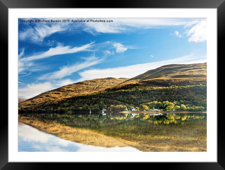 Autumn Reflection, Loch Long Framed Mounted Print by Richard Burdon