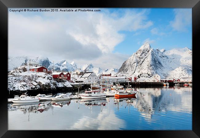  Hamnoy Harbour Framed Print by Richard Burdon