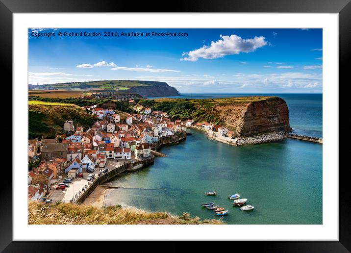 Staithes From Penny Nab Framed Mounted Print by Richard Burdon