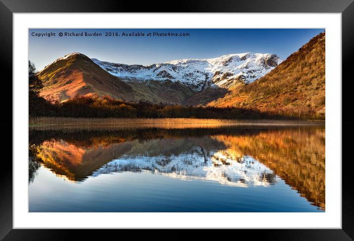 Autumn Light on Brothers water Framed Mounted Print by Richard Burdon