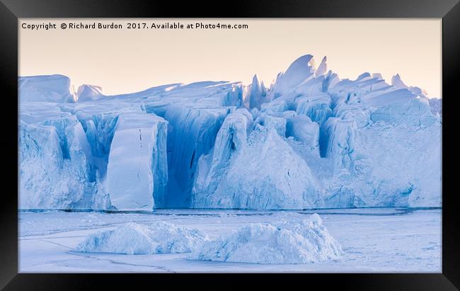 Kangia Ice Sculpture Framed Print by Richard Burdon