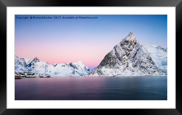 Dawn Glow Over The Mountains Framed Mounted Print by Richard Burdon
