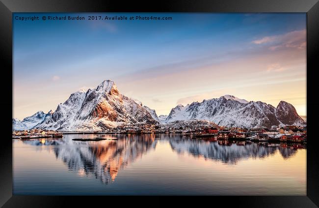 Reine Sunrise Framed Print by Richard Burdon