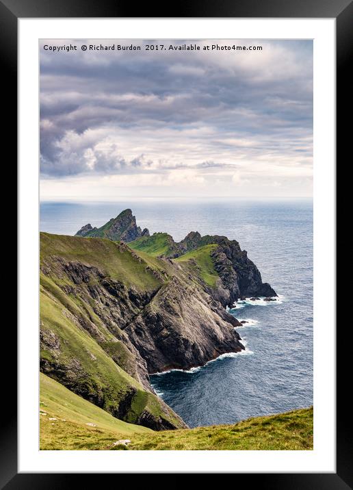 Dun From Cnoc Sgar, on the island of St. Kilda Framed Mounted Print by Richard Burdon