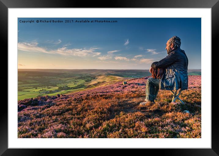 "The Seated Man" at Sunset - Westerdale Framed Mounted Print by Richard Burdon