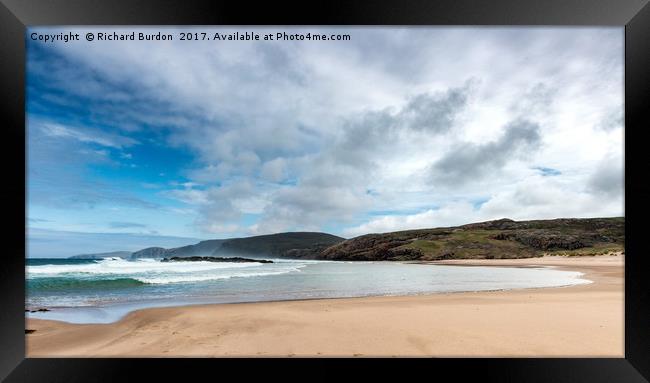 A Wild Afternoon At Sandwood Bay Framed Print by Richard Burdon