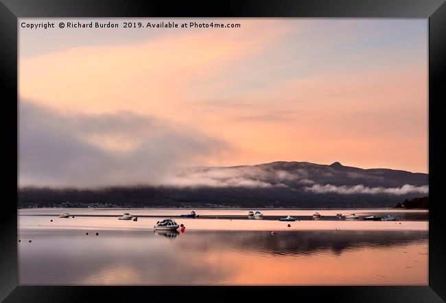 Misty Sunrise Over Loch Fyne Framed Print by Richard Burdon