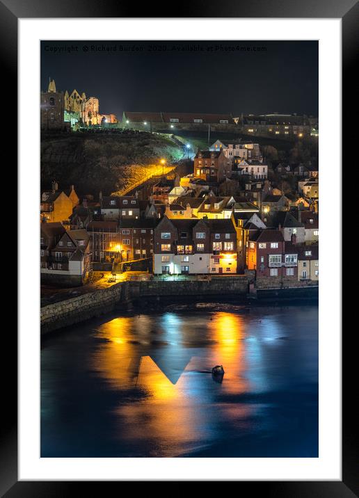 Whitby Harbour Reflections Framed Mounted Print by Richard Burdon