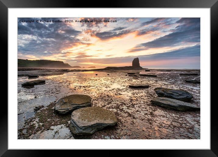 Summer Sunset, Saltwick Bay Framed Mounted Print by Richard Burdon