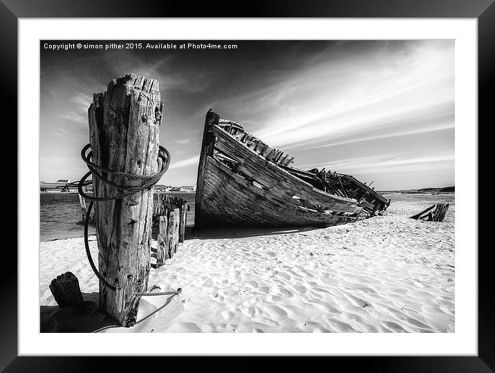 Ship Wreck in Brittany Framed Mounted Print by simon pither