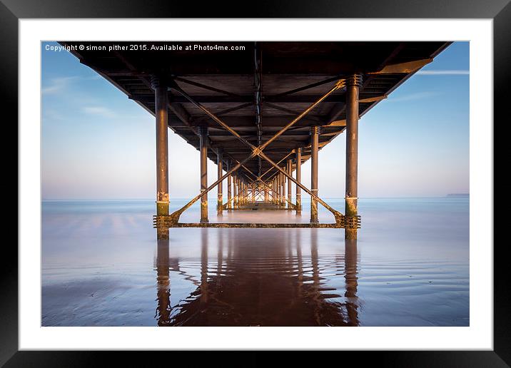  Paignton Pier Sunset Framed Mounted Print by simon pither