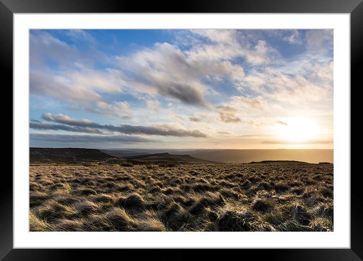  Sunset below Stanage Edge, Peak District Framed Mounted Print by Lee Wright