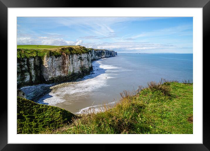 Flamborough Cliffs Framed Mounted Print by Tony Clement