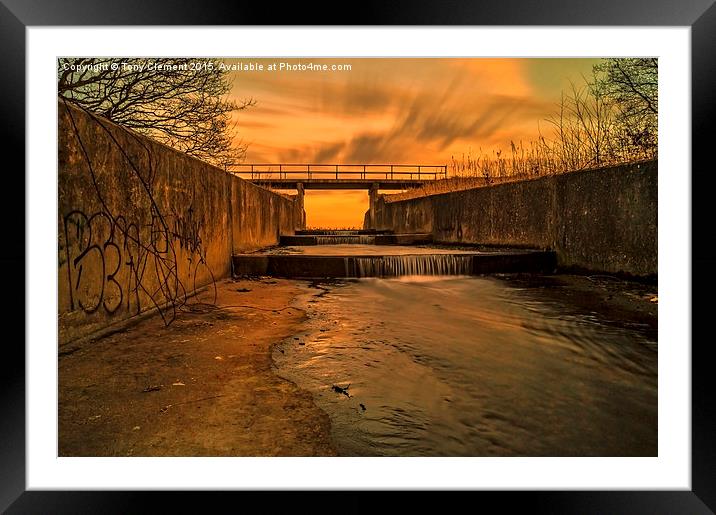  Weir Sunset Framed Mounted Print by Tony Clement