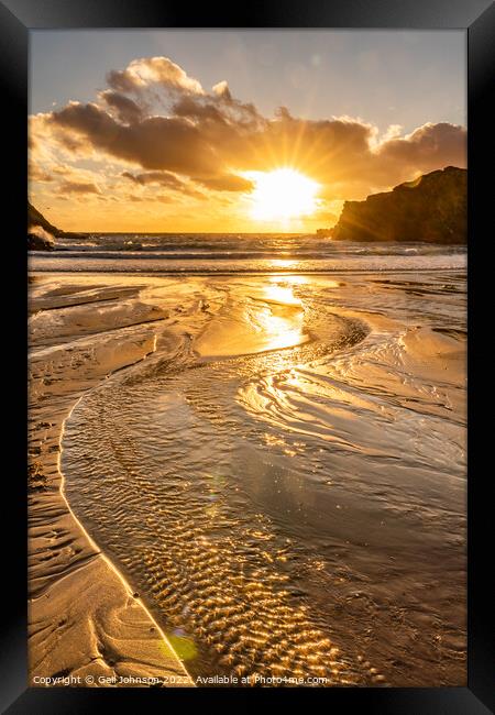 Sunset at the beach  Framed Print by Gail Johnson