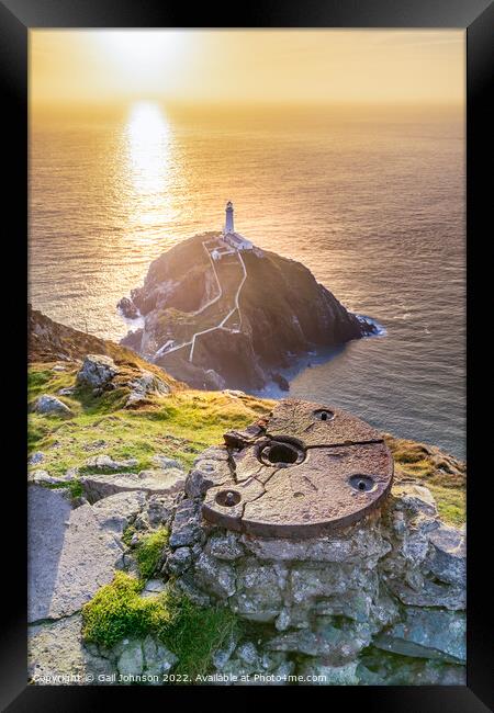 View to South Stack Lighthouse  Framed Print by Gail Johnson