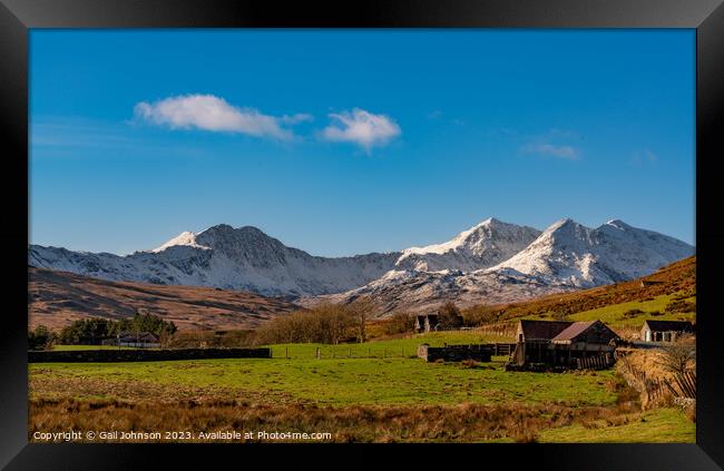 driving around Snowdonia National Park in winter  Framed Print by Gail Johnson