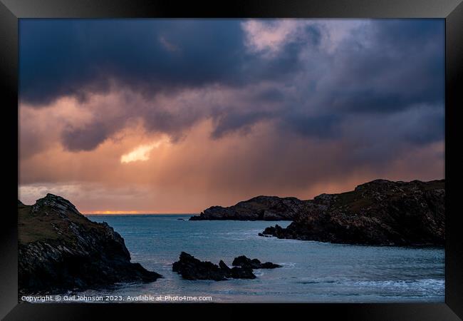 Sunset at the beach on the Isle of Angelsey North Wales  Framed Print by Gail Johnson