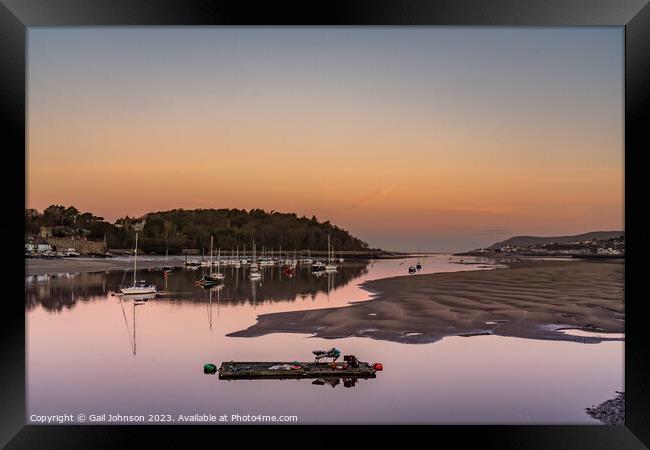 Conwy castle and town at sunrise North Wales  Framed Print by Gail Johnson