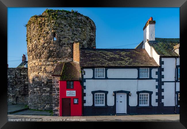 Conwy castle and town at sunrise North Wales  Framed Print by Gail Johnson