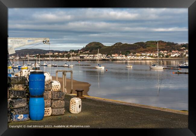 Conwy castle and town at sunrise North Wales  Framed Print by Gail Johnson